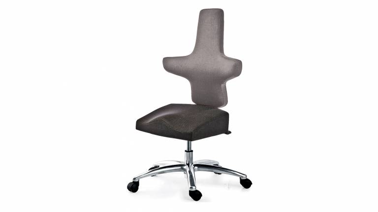 WEY-chair 106 DUOcolor GRAU mit Sattelsitz für höhenverstellbare Tische