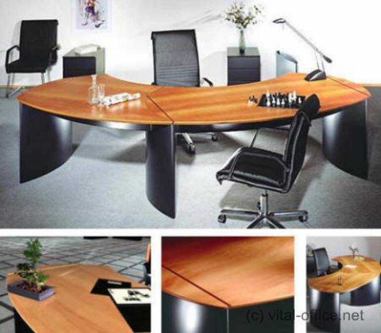 circon executive classic - Executive Desk - Noble black with European Cherry tree, Swiss pear tree and Scamore tree