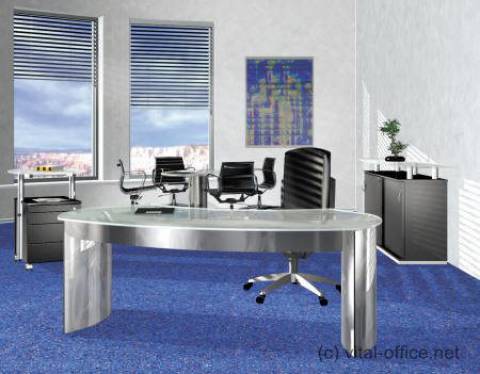 circon executive classic - Executive Desk - Glass and stainless steel