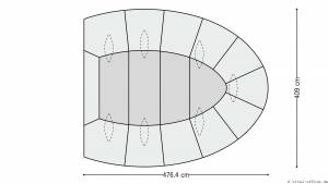 circon s-class - 5x4m Halbrunder Konferenztisch für Proactiv, Hilden
